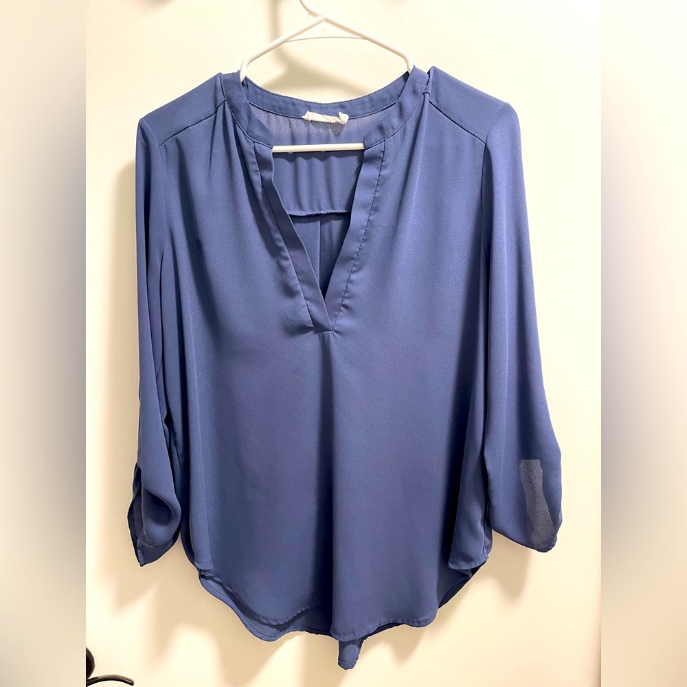 LUSH from Nordstrom navy grey blouse